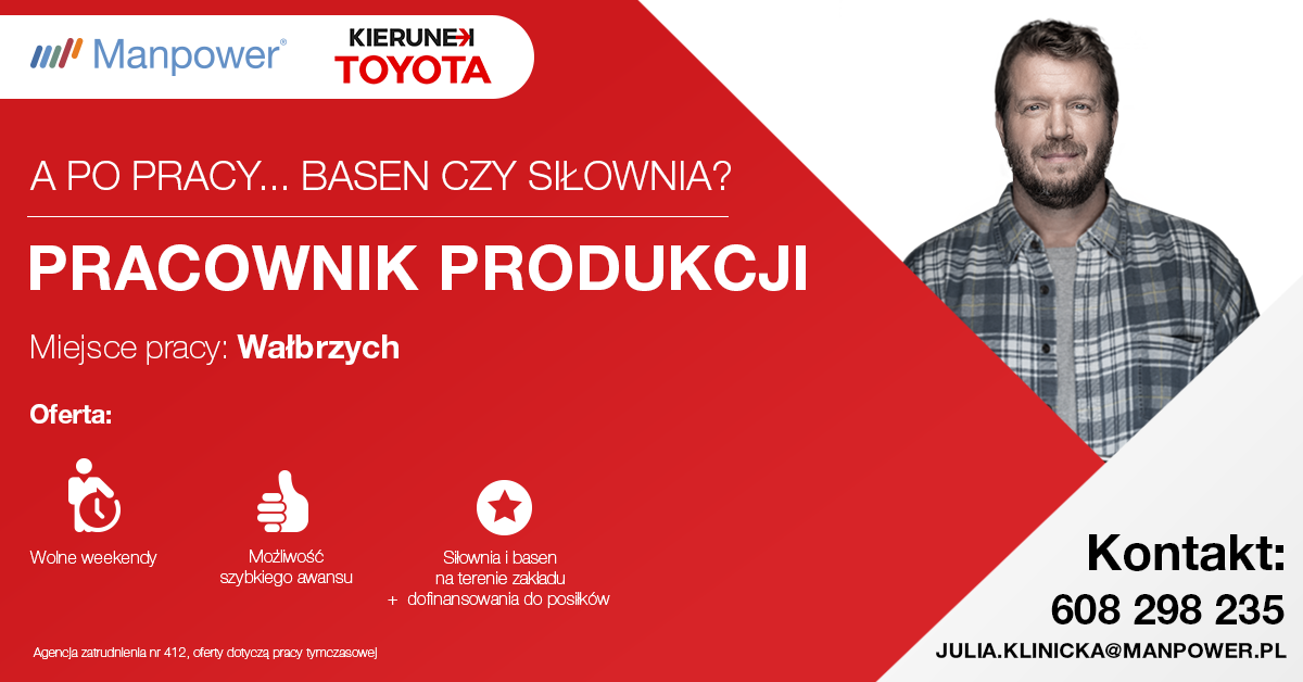 Pracownik produkcji części samochodowych- Toyota 